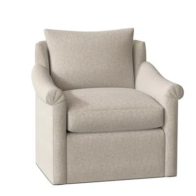 Ambella Drake 34" Wide Swivel Down Cushion Armchair In Libby Linen