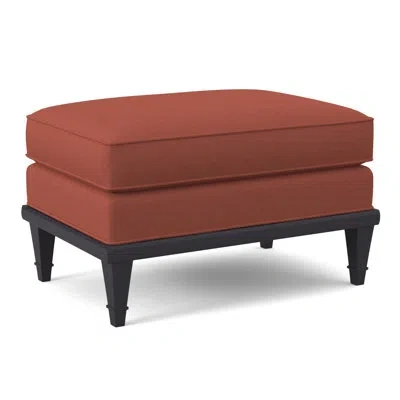 Ambella Dublin 30" Rectangle Standard Ottoman In Vintage Ebony,libby Linen