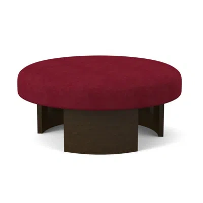 Ambella Eclipse Cocktail Ottoman In American Walnut,sunny Linen
