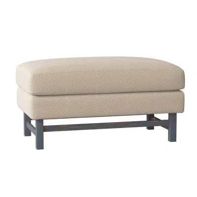 Ambella Edward 36" Rectangle Standard Ottoman In Vintage Ebony,filigree Ivory