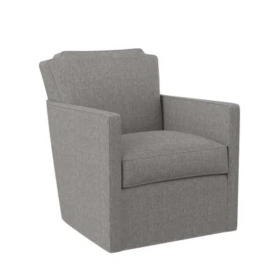 Ambella Elise Swivel Chair In Sunny Linen