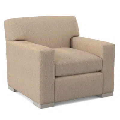 Ambella Elkins 36" Wide Down Cushion Armchair In American Walnut,libby Linen