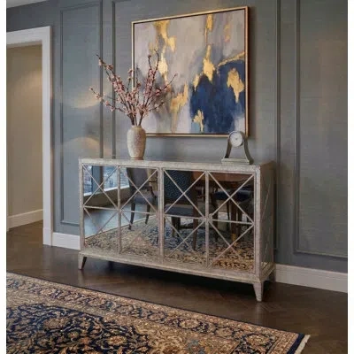 Ambella Escher 60" Wide Mindi Wood Sideboard In Antique White