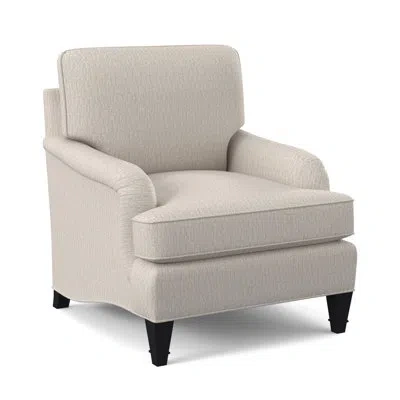 Ambella Everton 31" Wide Down Cushion Armchair In Vintage Ebony,libby Linen