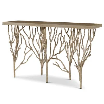 Ambella Forest Console Table In Ivory Ceruse