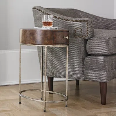Ambella French Key End Table With Storage In Brown