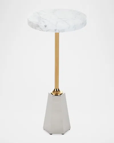 Ambella Geo Accent Table In Gold, White