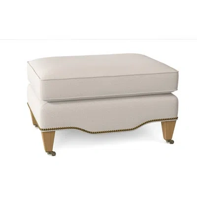Ambella Gideon 30" Rectangle Standard Ottoman In Venice Ivory,amber,antique Brass Small