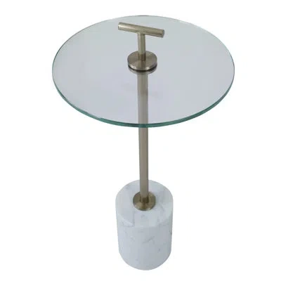 Ambella Glass Pedestal End Table