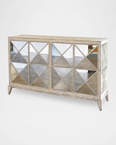 Ambella Haldis Mirrored Sideboard In Antique White