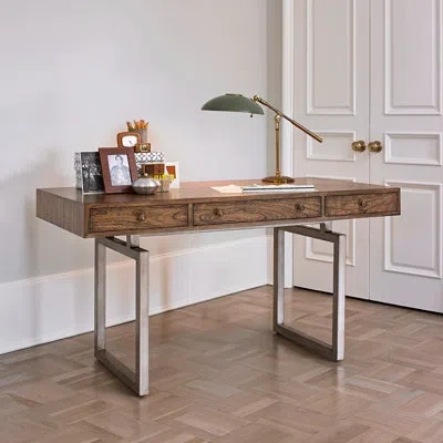 Ambella Hendrick Solid Wood Desk In Brown
