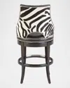 Ambella Inga Hairhide Barstool In Zebra / Black