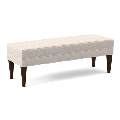 Ambella Livery Upholstered Bench In American Walnut,sunny Linen