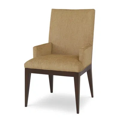 Ambella Logan Fabric Arm Chair In American Walnut,libby Linen