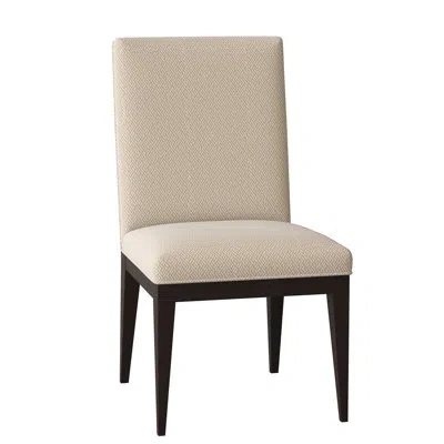 Ambella Logan Upholstered Parsons Chair In American Walnut,filigree Ivory