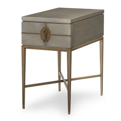 Ambella Longwood End Table With Storage In Warm Gray
