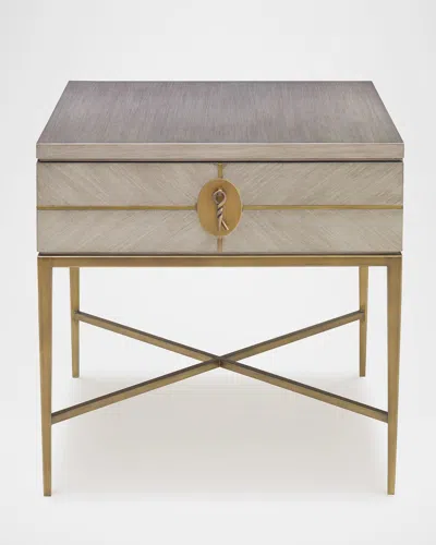 Ambella Longwood Square End Table In Gray