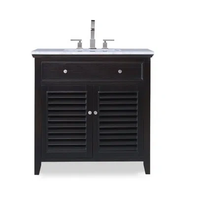 Ambella Louvered 36" W Single Bathroom Vanity Set