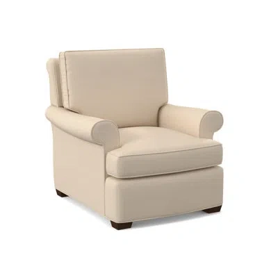 Ambella Manning Chair In American Walnut,filigree Ivory 100% Polyester