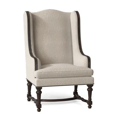 Ambella Normandie 29" Wide Wingback Chair In Black Nickel Small,libby Linen