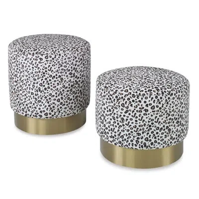 Ambella On The Spot Ottoman In Sunny Linen