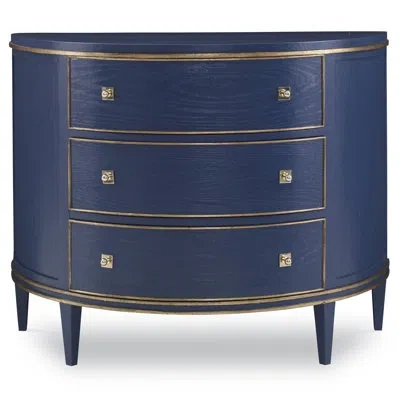 Ambella Orion 3 Drawer Half Circle Accent Chest In Blue