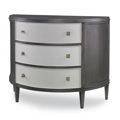 Ambella Orion 3 Drawer Half Circle Accent Chest In Gray
