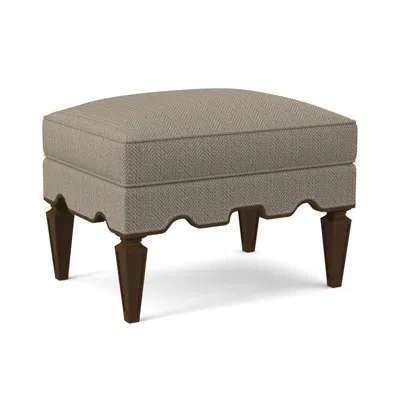 Ambella Palm Beach Ottoman In American Walnut,sunny Linen