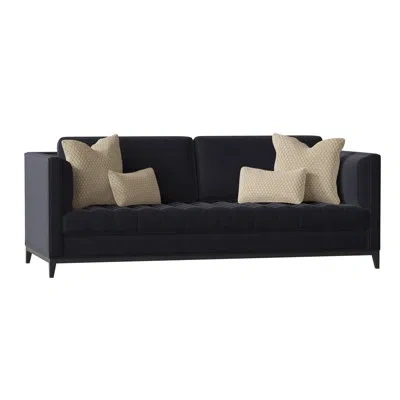 Ambella Paramount 88" Square Arm Sofa In Venice Navy,espresso,adobe Rust
