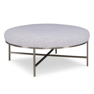 Ambella Parker Cocktail Ottoman In Sunny Linen