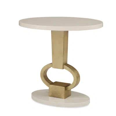 Ambella Pedestal End Table In Linen