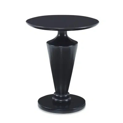 Ambella Pedestal End Table In Onyx