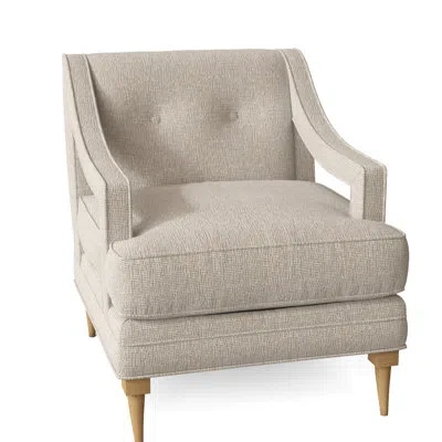 Ambella Perry 28" Wide Tufted Armchair In Amber,libby Linen