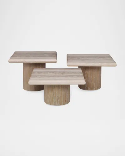 Ambella Petros Bunching Cocktail Tables, Set Of 3 In Neutral