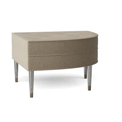 Ambella Piece Of Cake 30" Tufted Wedge Cocktail Ottoman In Libby Linen