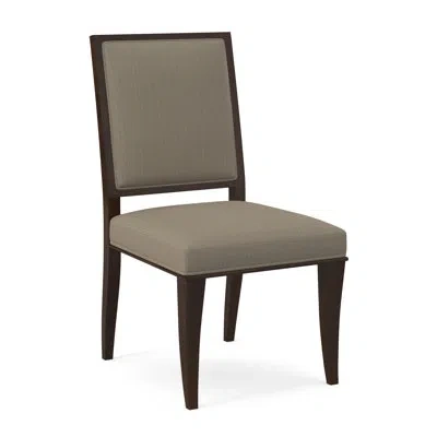 Ambella Princeton Fabric Side Chair In American Walnut,sunny Linen