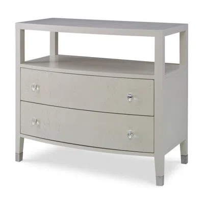 Ambella Raffia 2 - Drawer Nightstand In Linen In Gray