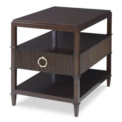 Ambella Reeded End Table With Storage In Brown