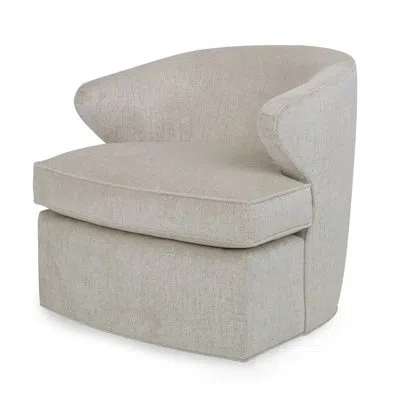 Ambella Scoop Swivel Chair In Sunny Linen