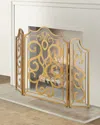 Ambella Scroll Fireplace Screen In Gold