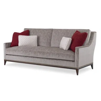 Ambella Sonoma 88" Square Arm Sofa In American Walnut,maya Cyan,adobe Rust