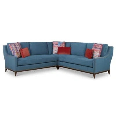 Ambella Sonoma Sectional In Amber,antique Brass Small,stormy Emerald
