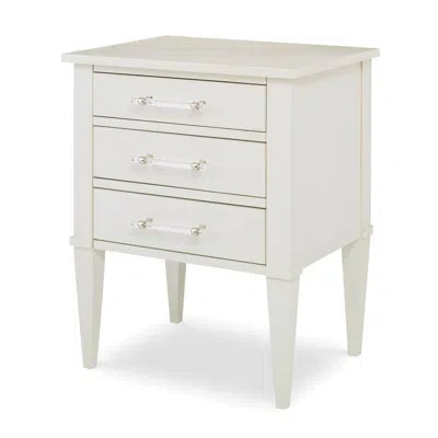 Ambella Sophie Petite 3 - Drawer Nightstand In Linen In White