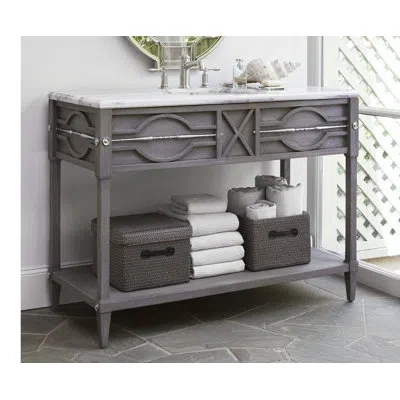 Ambella Spindle 48" Single Bathroom Vanity Set In Weathered Gray