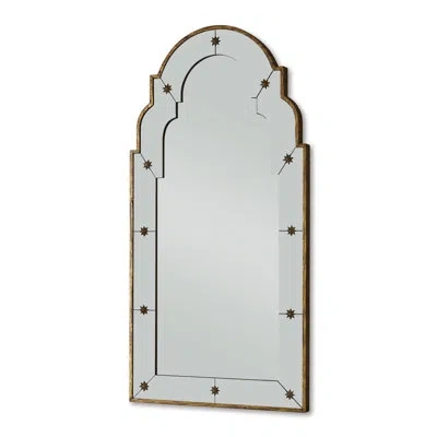 Ambella Star Modern & Contemporary Beveled Distressed Accent Mirror In Antique Gold