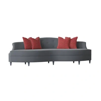 Ambella Tinsley 105" Armless Curved Sofa In Vintage Ebony,elise Harbor,adobe Rust