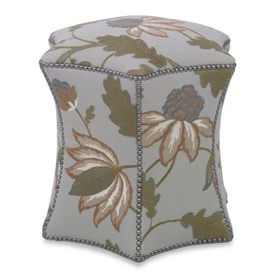Ambella Tuffet Ottoman In Antique Brass Small,sunny Linen