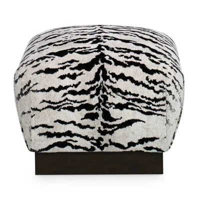 Ambella Tussock Ottoman In American Walnut,sunny Linen