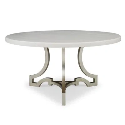 Ambella Umbria 60" Solid Oak Pedestal Dining Table In Linen