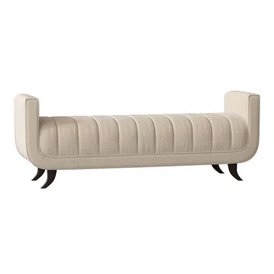 Ambella Upholstered Bench In American Walnut,filigree Ivory